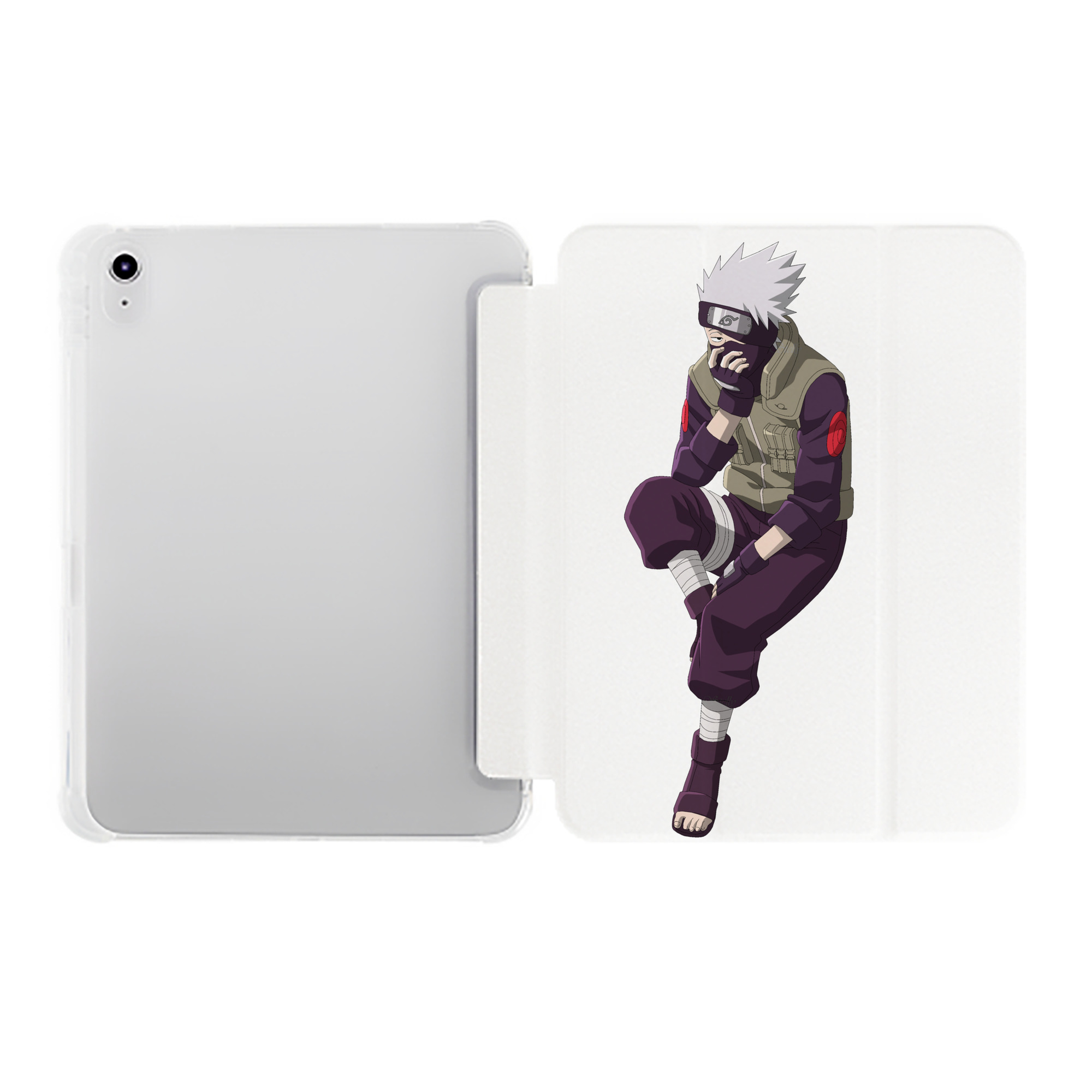 （画像用） NARUTO -ナルト- はたけ カカシ Hatake Kakashi IPad ケース ペン収納付き 三つ折りスタンド PUレザー×シリコン 対応機種9.5/10.5/10.9インチ